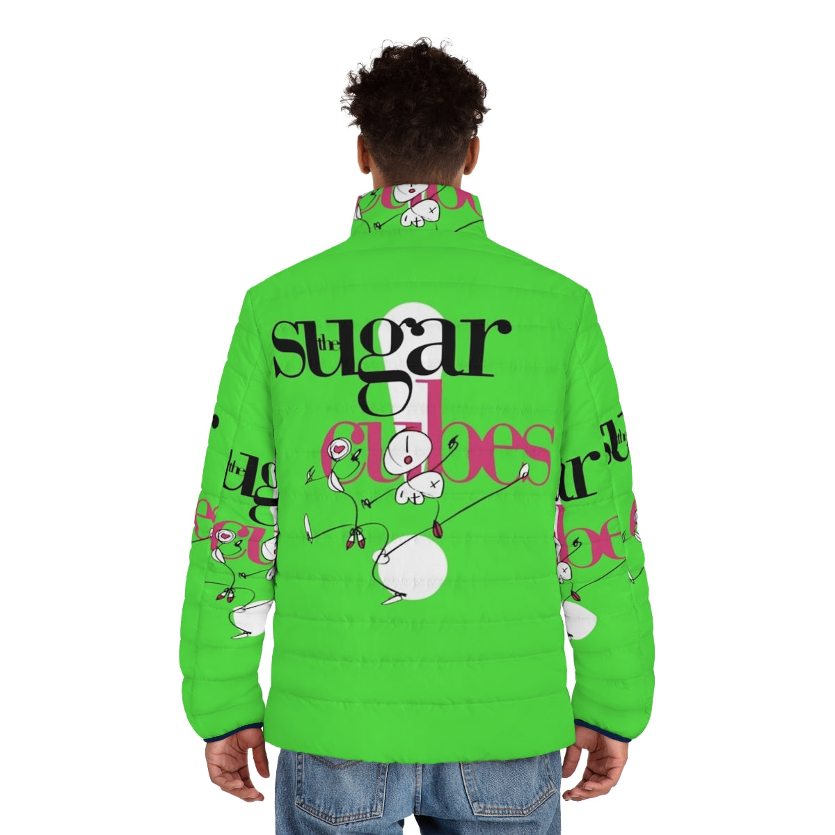 The Sugarcubes Puffer Jacket featuring iconic Bjork and new wave inspired design - men back