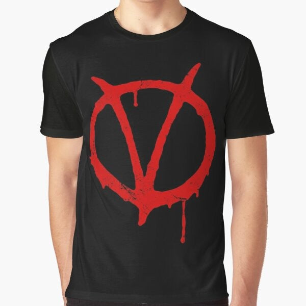 V for Vendetta vintage graphic novel symbol t-shirt