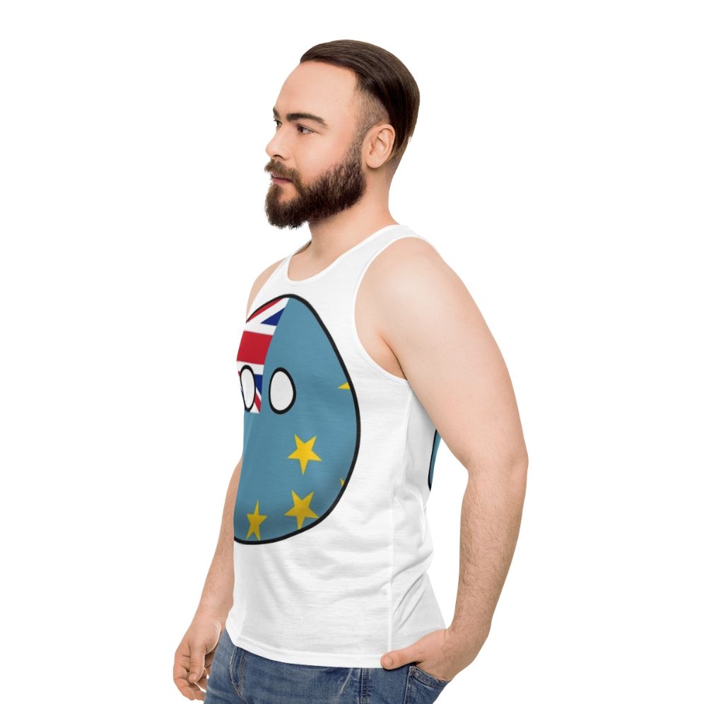 Tuvalu Countryball Unisex Tank Top - men side