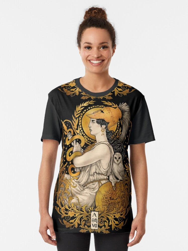 Pallas Athena - Greek Goddess of Wisdom and War - Mythology Graphic T-Shirt - Women