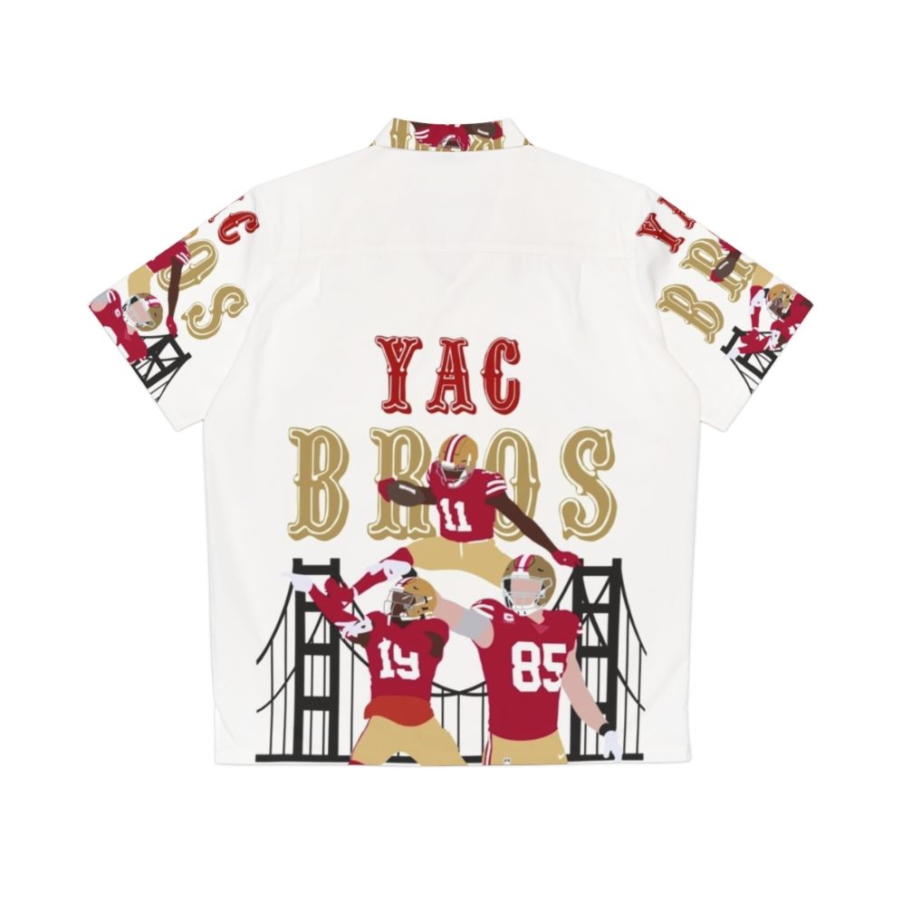 Yac Bros Hawaiian Shirt with 49ers Inspired Design - Back