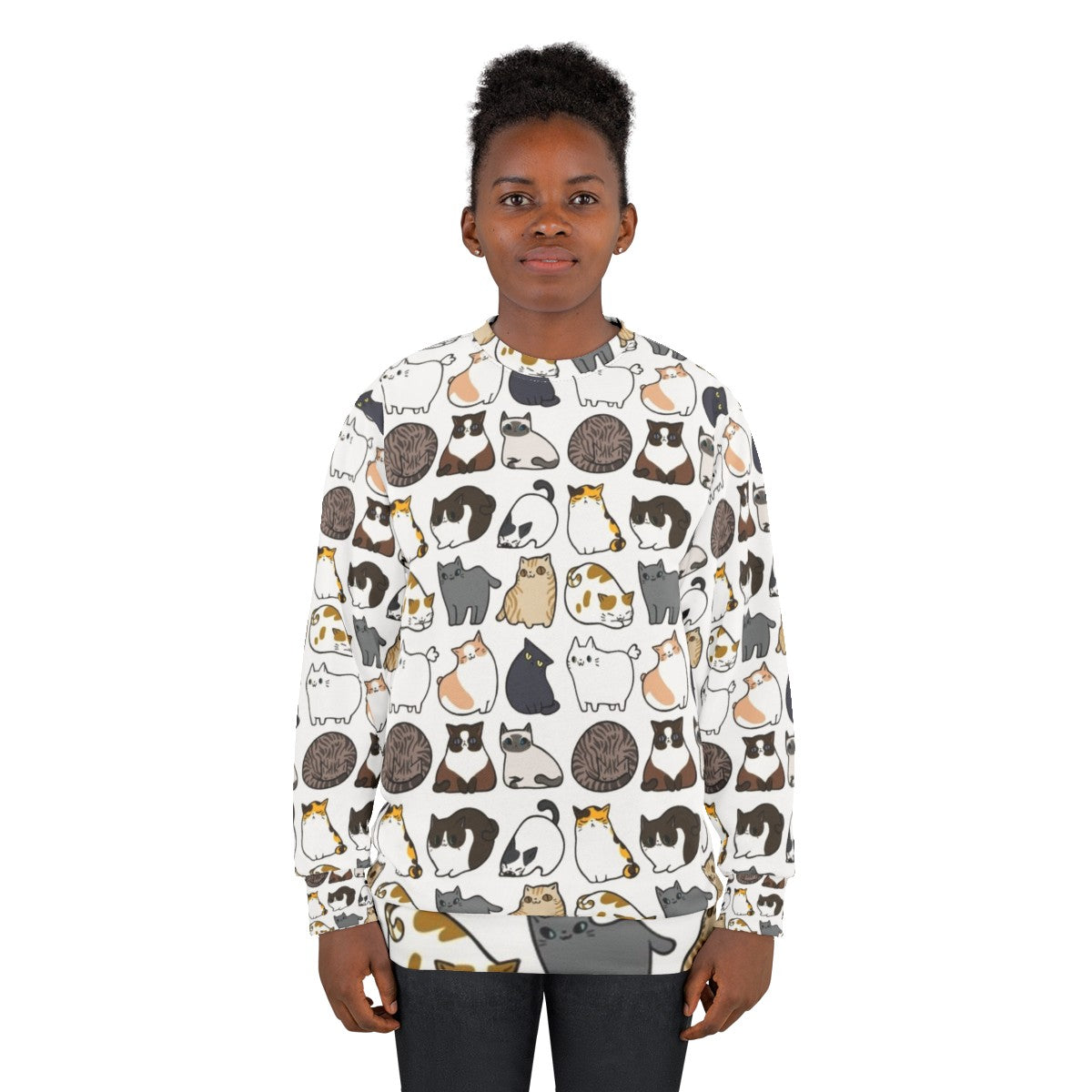 Cats Print Cozy Sweatshirt - women