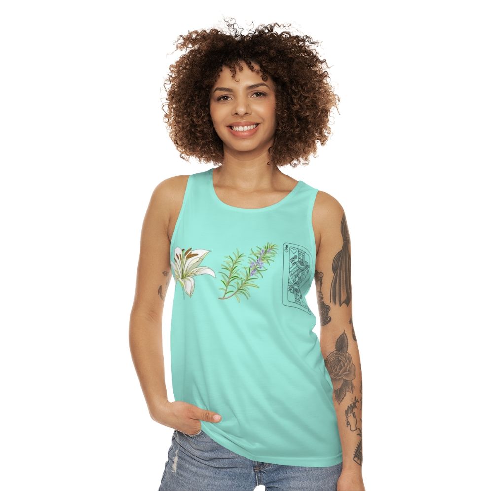 Unisex "Lily Rosemary And The Jack Of Hearts" retro graphic tank top for bob dylan fans - women