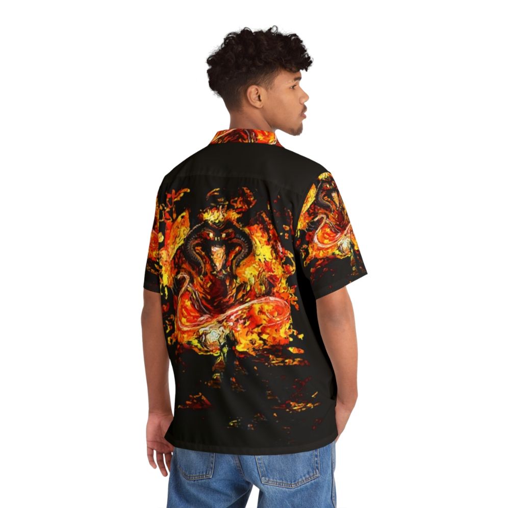 Van Gogh Hawaiian Shirt with Lord of the Rings Inspired Artwork - People Back