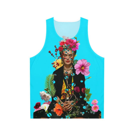 Unisex Frida Kahlo inspired tank top with "I Want To Be Inside Your Darkest Everything" text