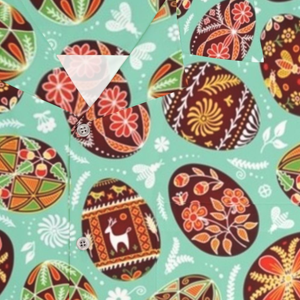 Pysanky Ukrainian Easter Hawaiian Shirt - Detail