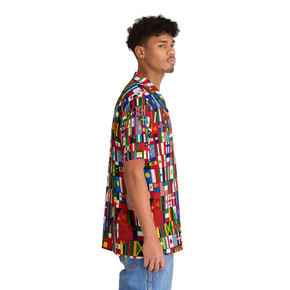 Hawaiian shirt with vibrant world flags design - People Pight