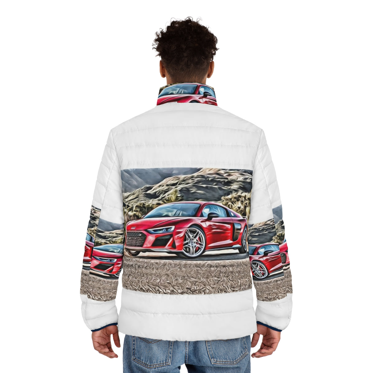 Audi R8 Puffer Jacket - Supercar-inspired winter apparel with cool design - men back