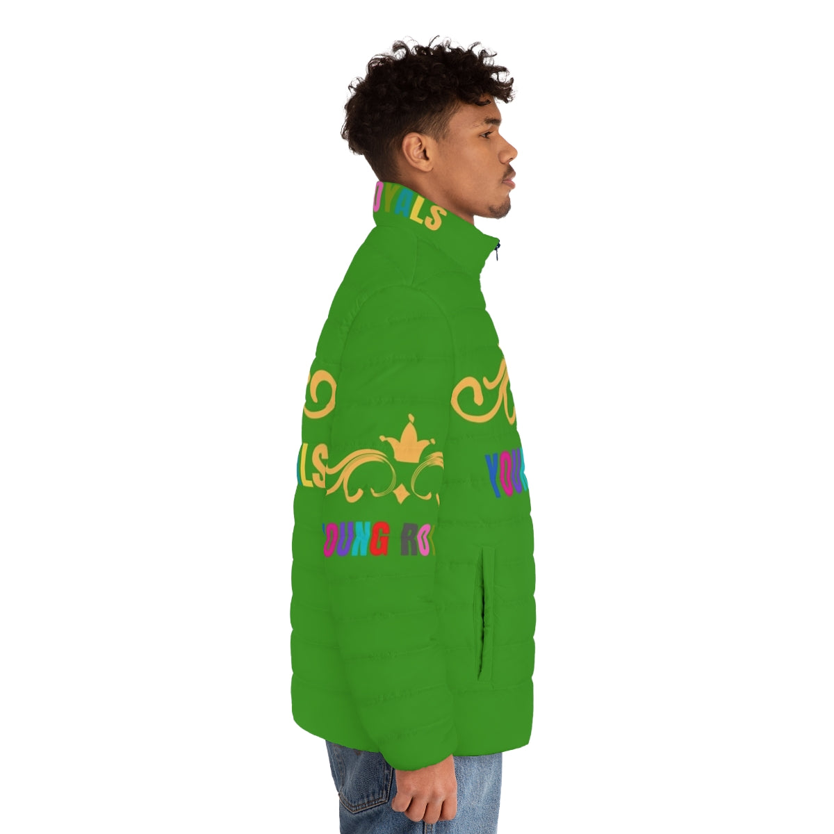 Young Royals Puffer Jacket featuring the beloved characters from the Netflix series - men side right