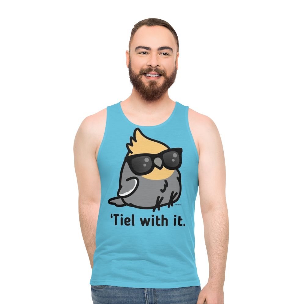 Cockatiel Unisex Grey Tank Top - men