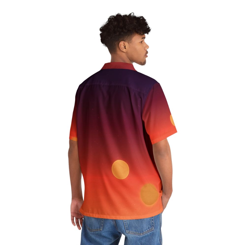 Tatooine Hawaiian Shirt featuring a gradient design of the dual suns - People Back