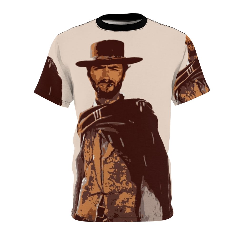 Retro Clint Eastwood portrait t-shirt with cowboy and western-inspired design