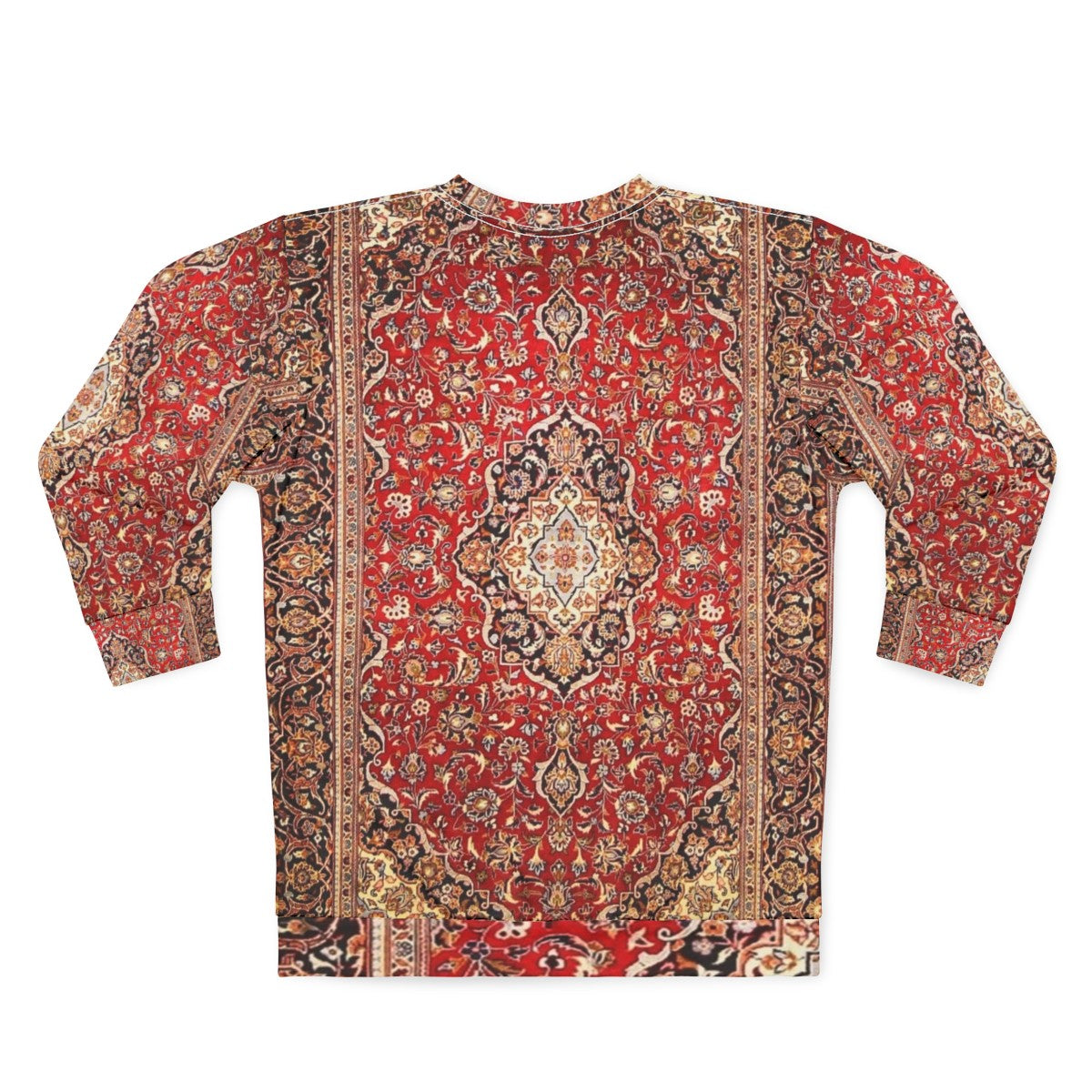 Floral Antique Persian Carpet Print Sweatshirt - Back