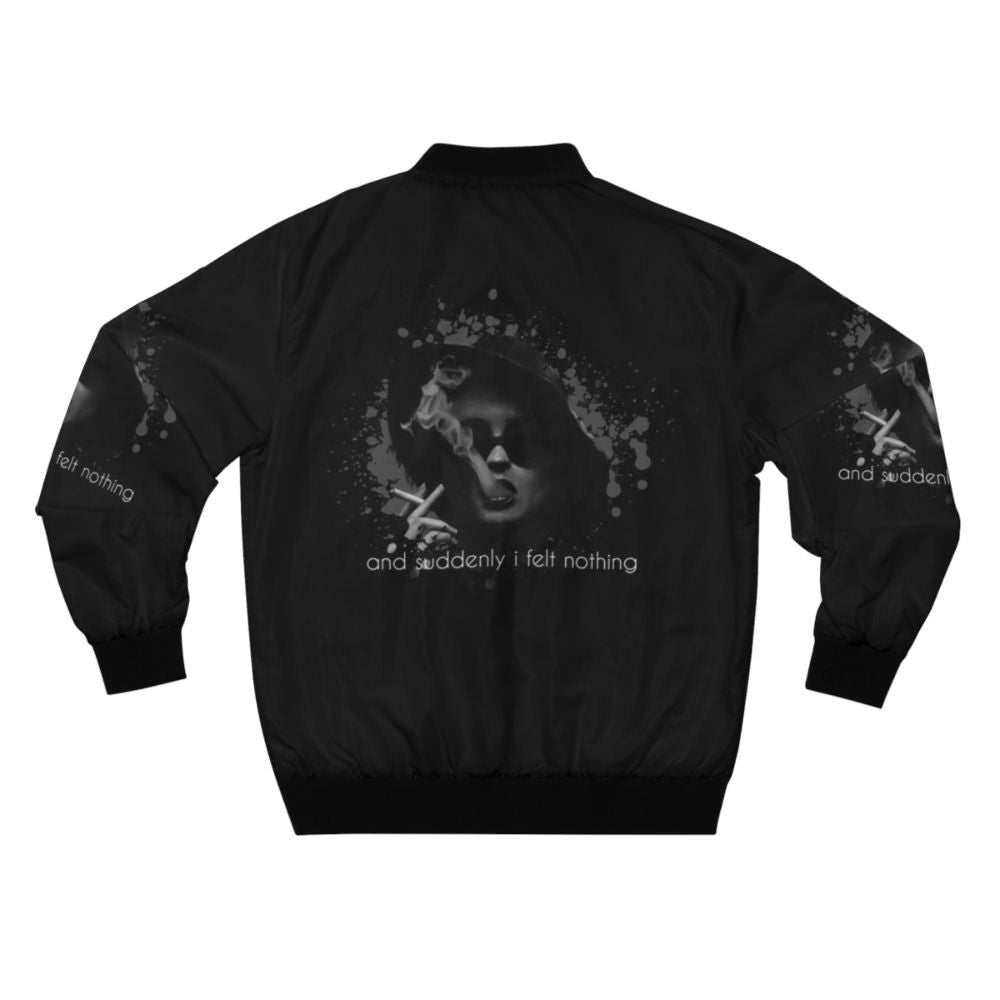 Fight Club Marla Singer Inspired Bomber Jacket with Ink Splat Design - Back