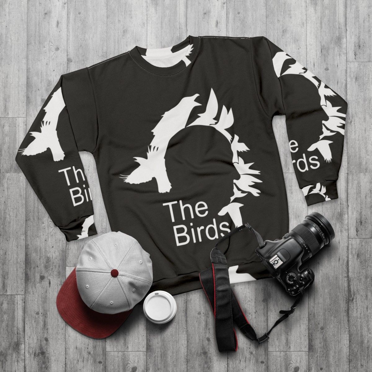 Classic Alfred Hitchcock "The Birds" Sweatshirt - flat lay