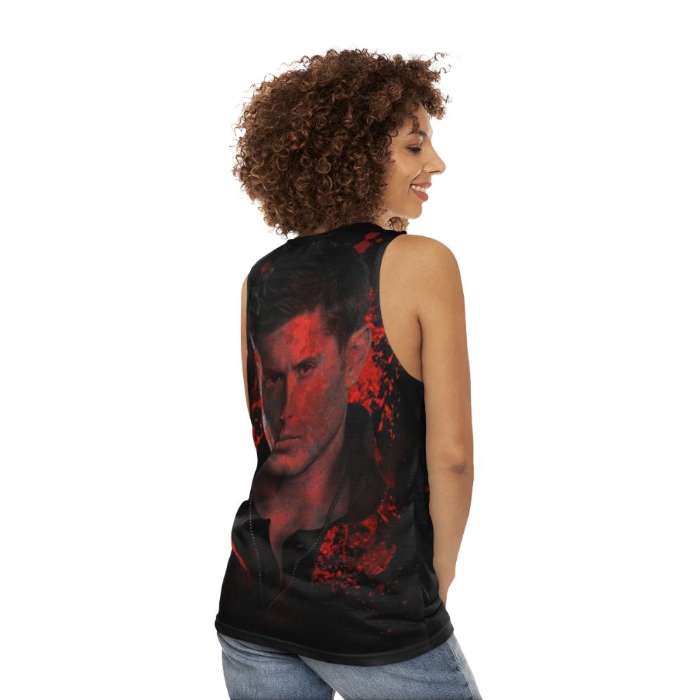 Supernatural Dean Winchester Unisex Splatter Tank Top - women back