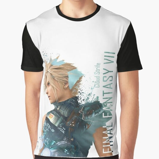 Cloud Strife, the protagonist from Final Fantasy 7, featured on a graphic t-shirt design.