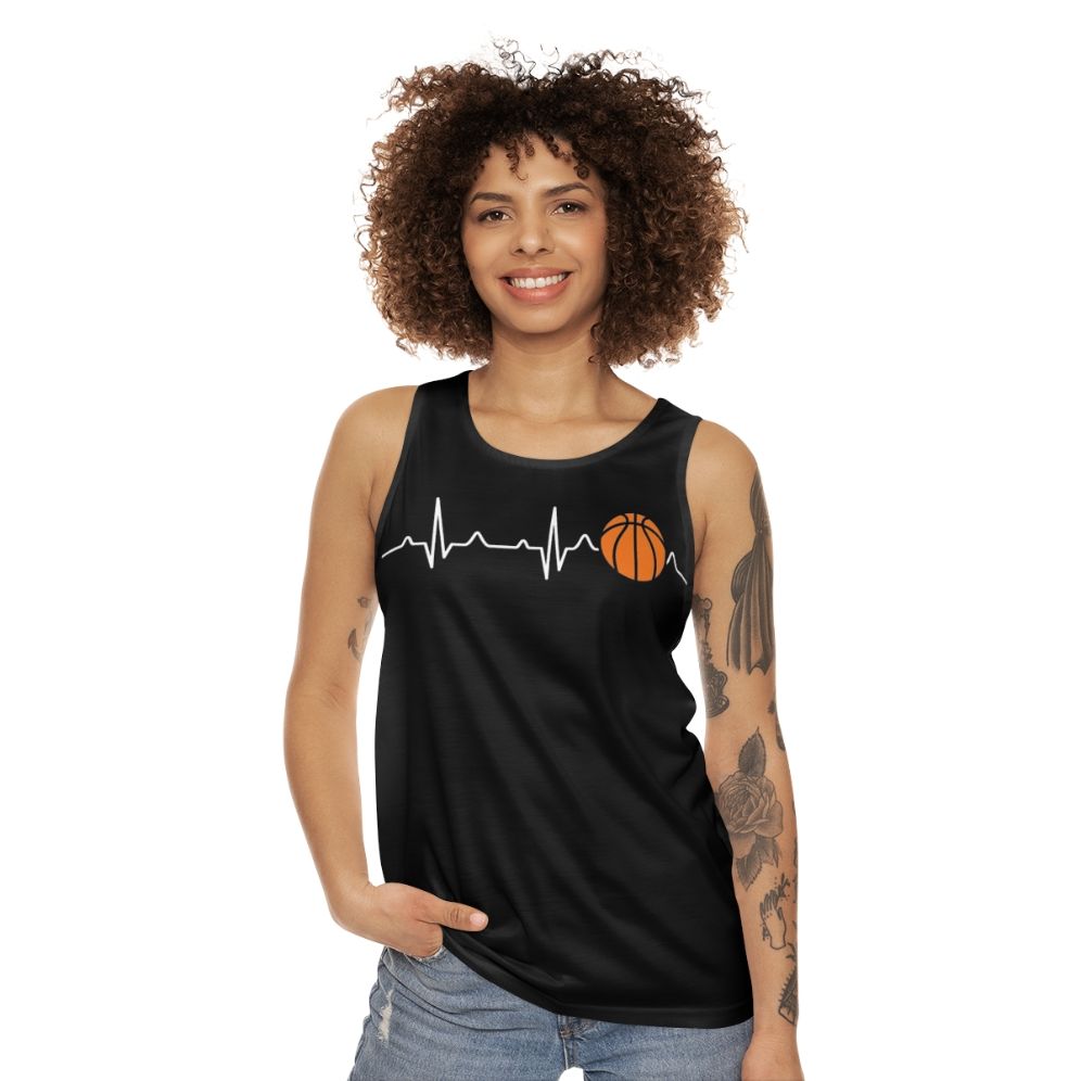 Basketball Heartbeat Unisex Tank Top - women