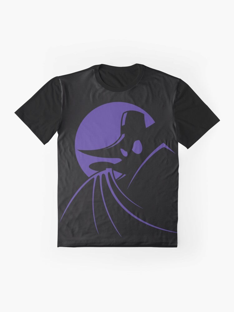 Darkwing Duck "The Terror That Flaps in the Night" cartoon superhero graphic t-shirt - Flat lay