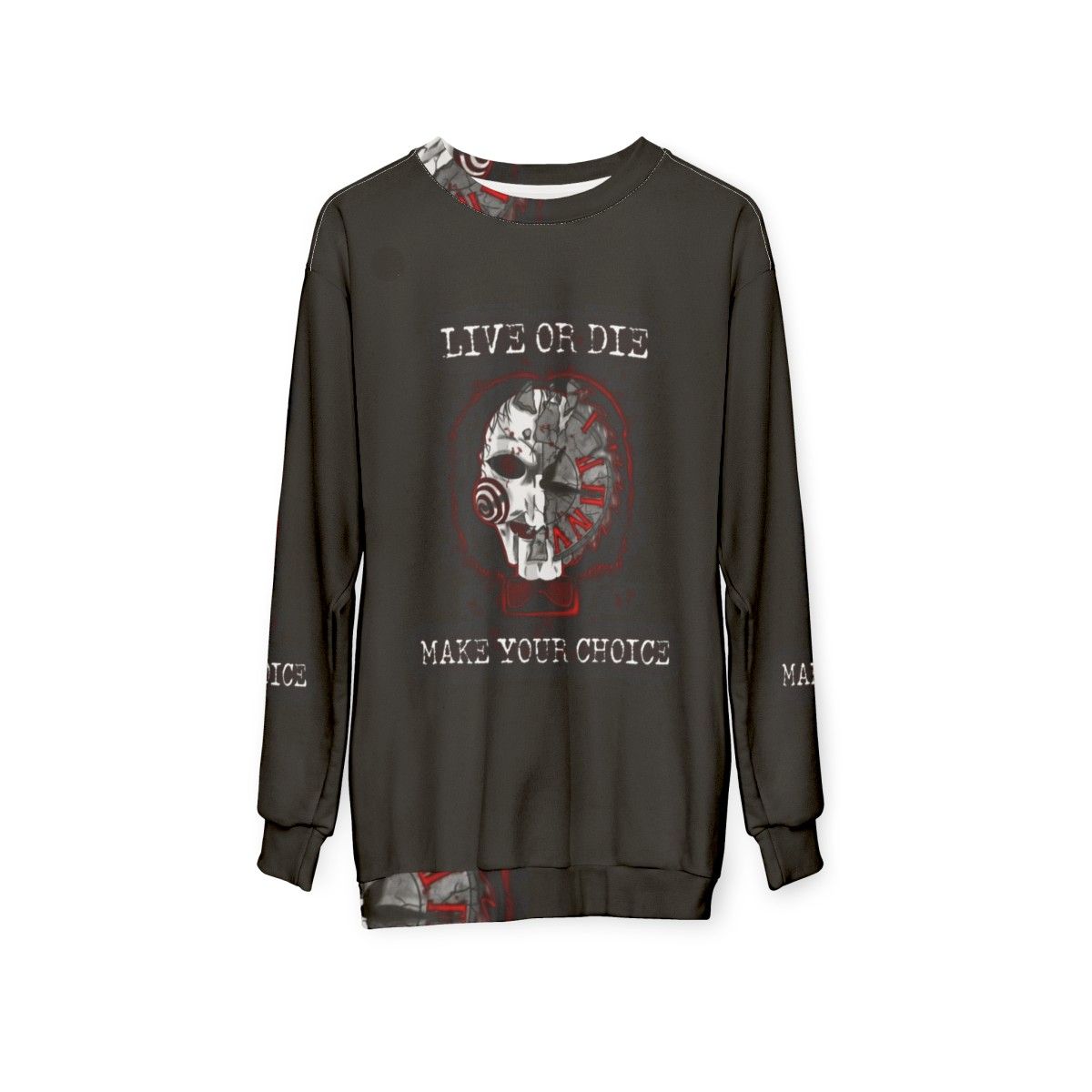 Jigsaw Saw Horror Fan Art Sweatshirt - hanging