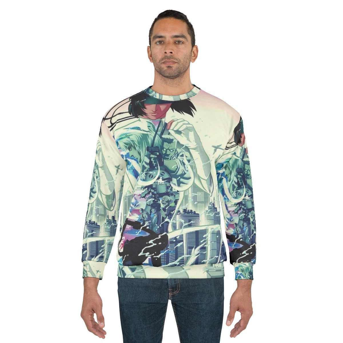 Ghost In The Shell Anime Sweatshirt Featuring Masamune Shirow's Iconic Artwork - men