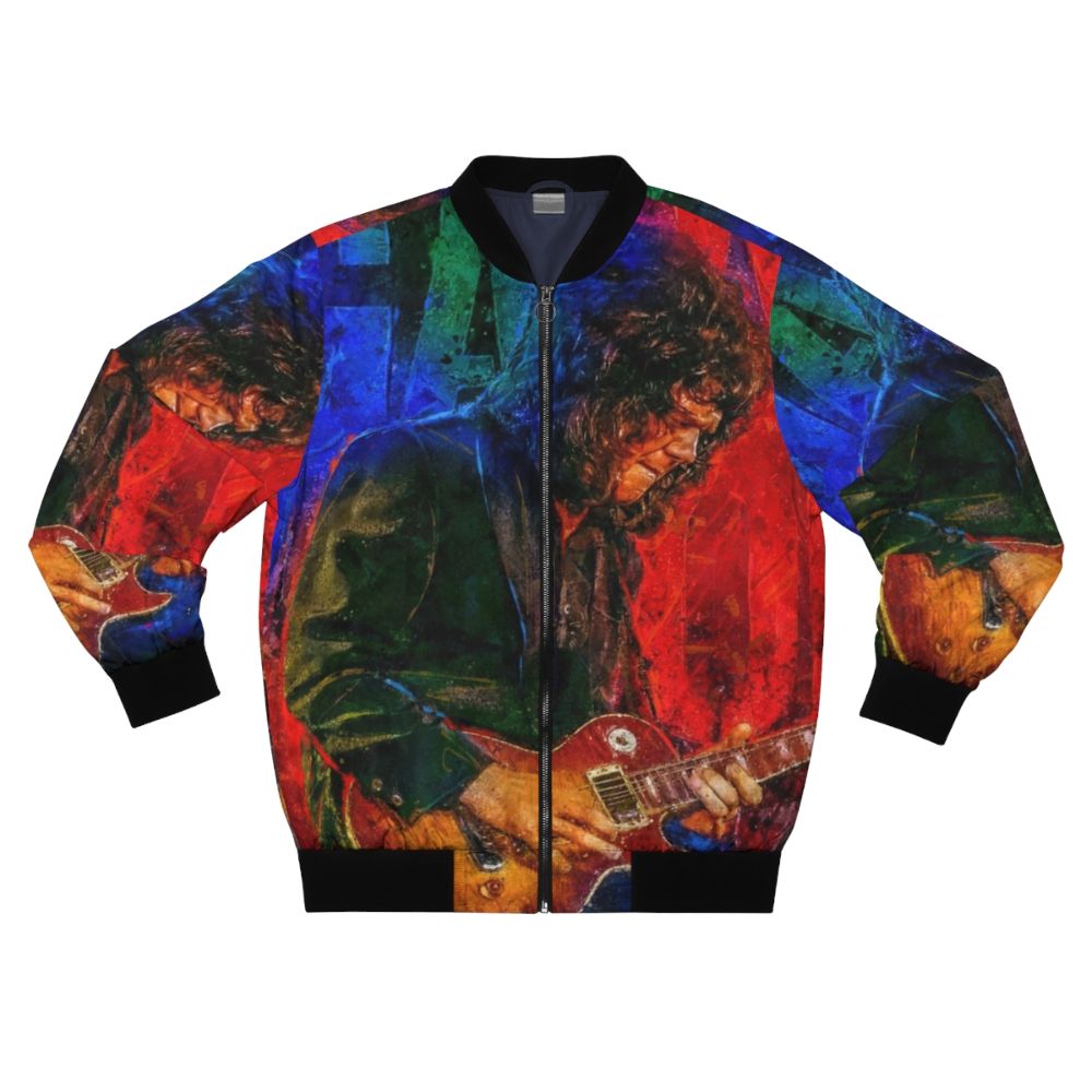 Gary Moore portrait art bomber jacket featuring the legendary musician