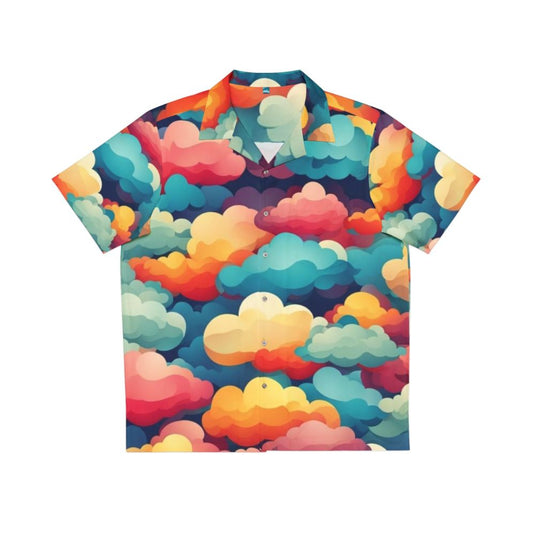 Colorful abstract cloud pattern on a Hawaiian style shirt