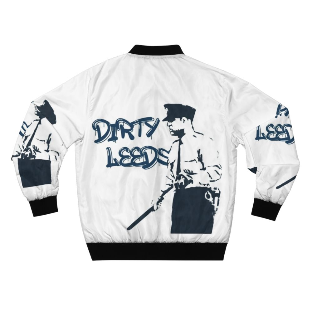 Leeds United bomber jacket with "Dirty Leeds" text - Back