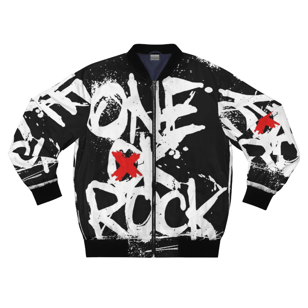 Grunge white box design bomber jacket