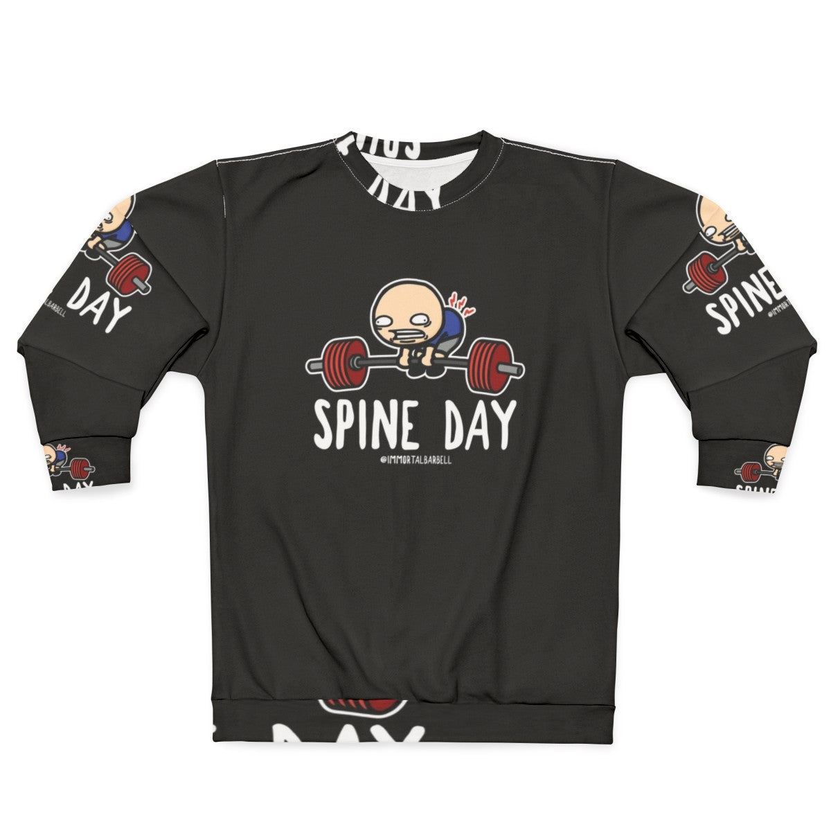 Spine Day Sweatshirt with Fitness and Bodybuilding Graphic