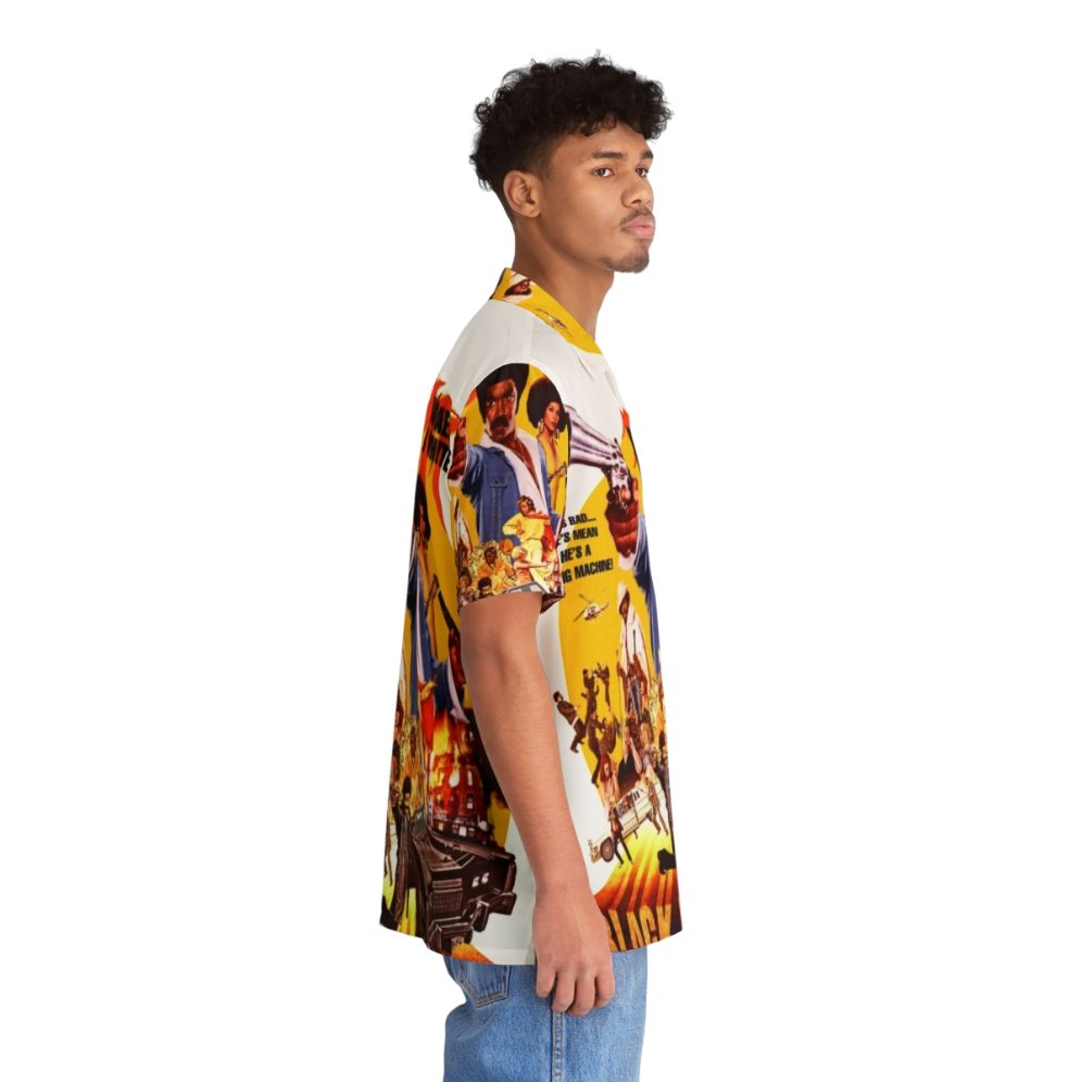 Black Dynamite Hawaiian Shirt with Tropical Print - People Pight