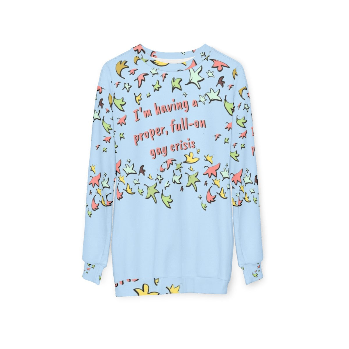 Heartstopper Nick and Charlie Leaves Graphic Sweatshirt - hanging