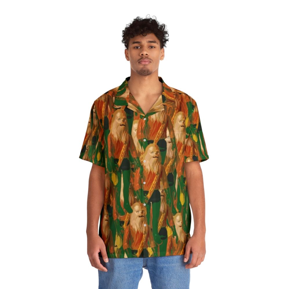 Chewbaquaman Hawaiian Shirt featuring Chewbacca and Aquaman - People Front