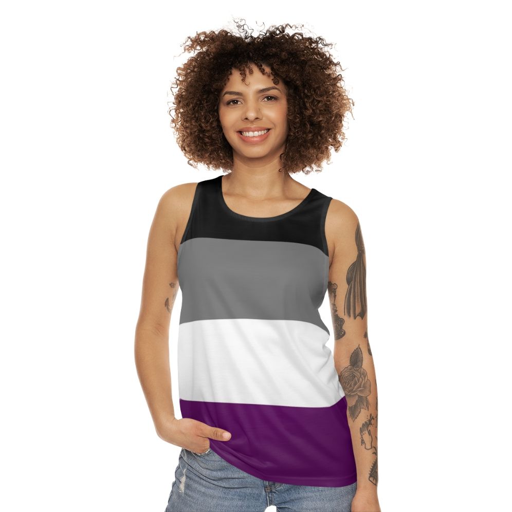 Unisex asexual pride flag tank top - women