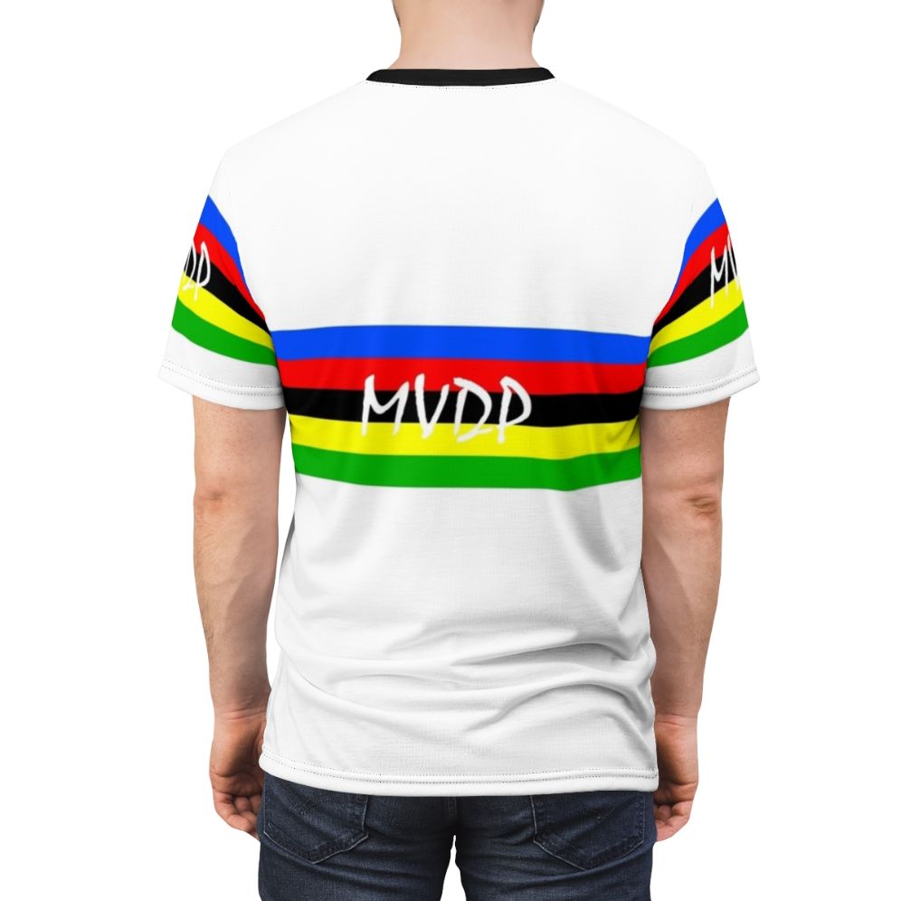 Cycling Bicycle T-shirt with World Champion Mathieu Van Der Poel Inspired Design - men back