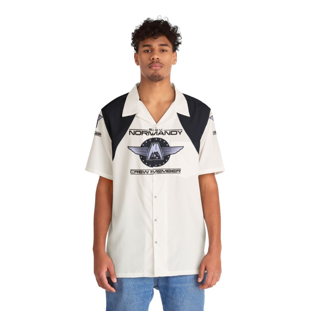 Mass Effect Normandy Crew Hawaiian Shirt - People Front