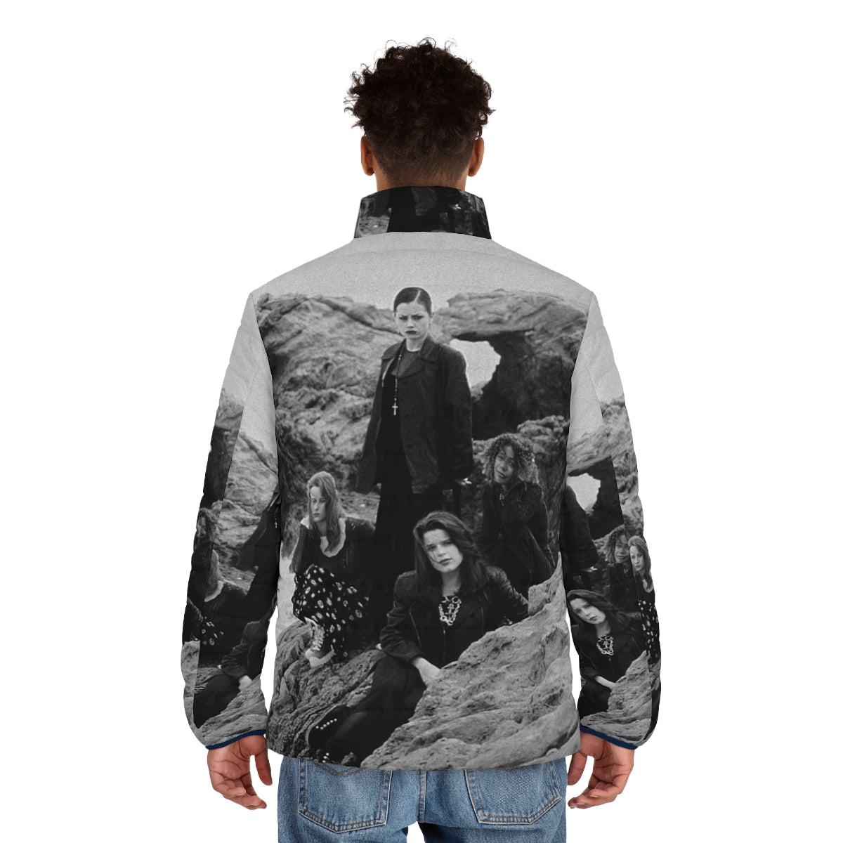 Puffer jacket featuring magical elements from the movie Hocus Pocus - men back