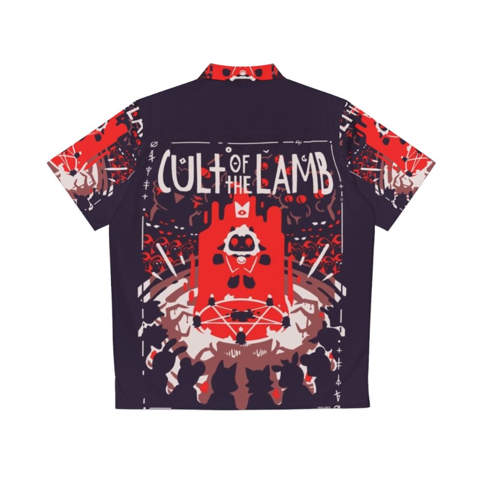 Cult of the Lamb Hawaiian Shirt with sheep design - Back