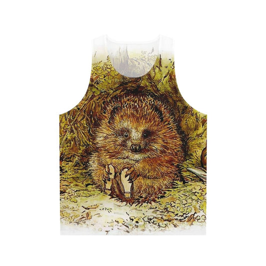 Beatrix Potter inspired unisex tank top with hedgehog design