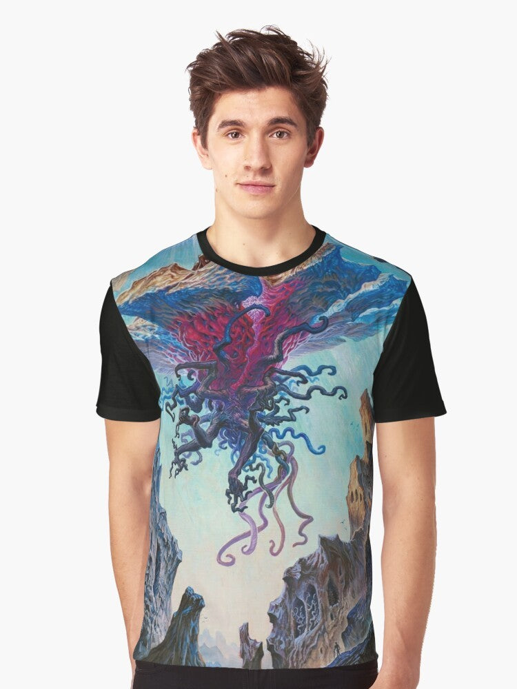 Emrakul, The Aeons Torn graphic t-shirt for Magic the Gathering fans featuring the Eldrazi creature. - Men