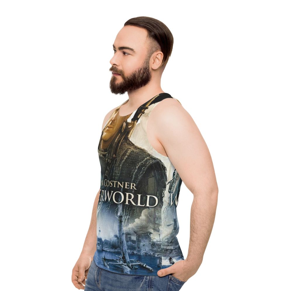 Vintage horror movie themed unisex tank top - men side