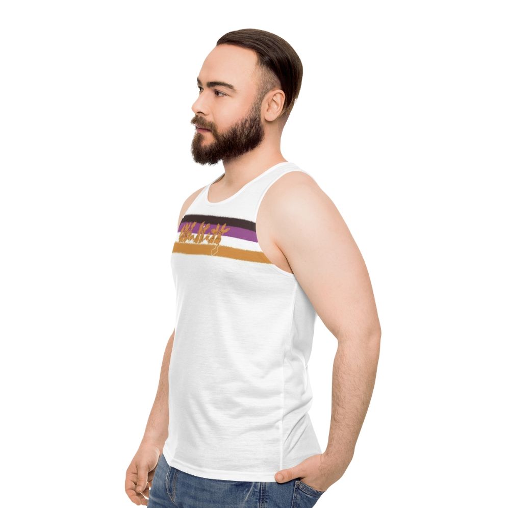 Nonbinary pride electric love unisex tank top - men side