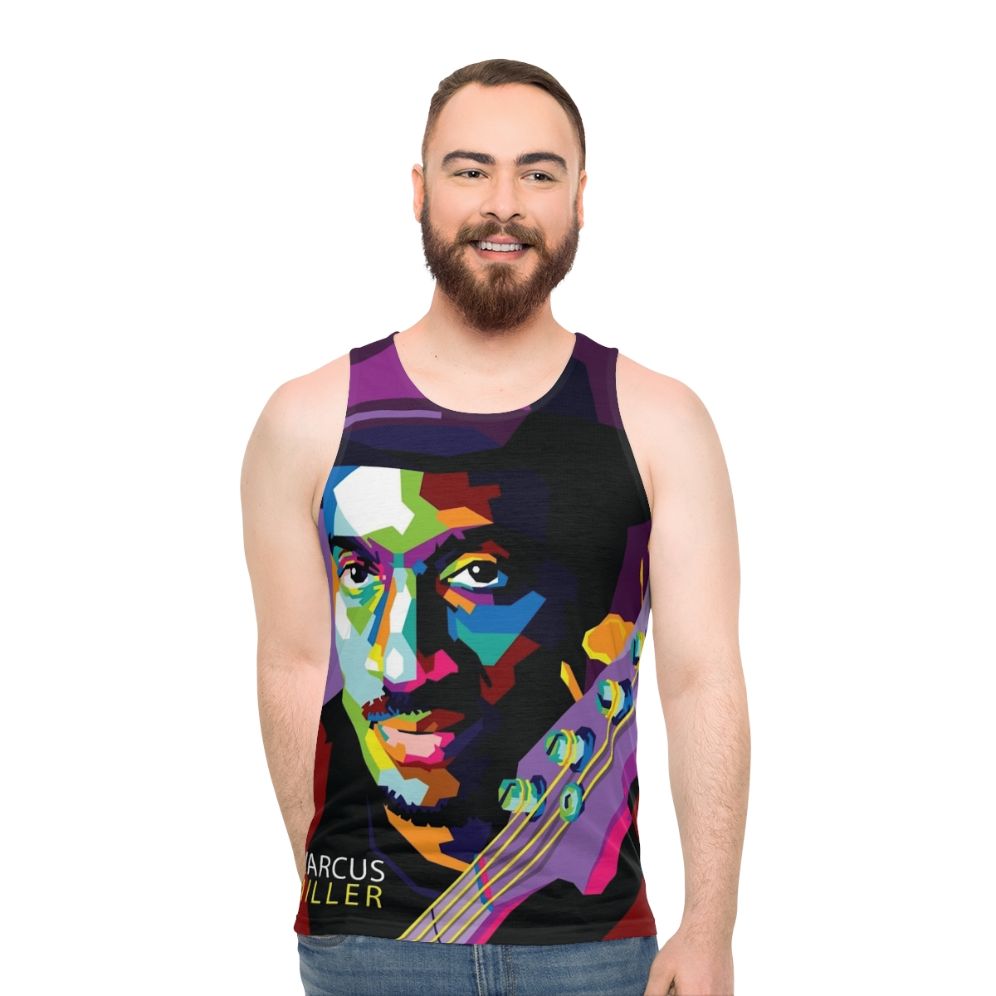 Marcus Miller pop art illustration unisex tank top - men