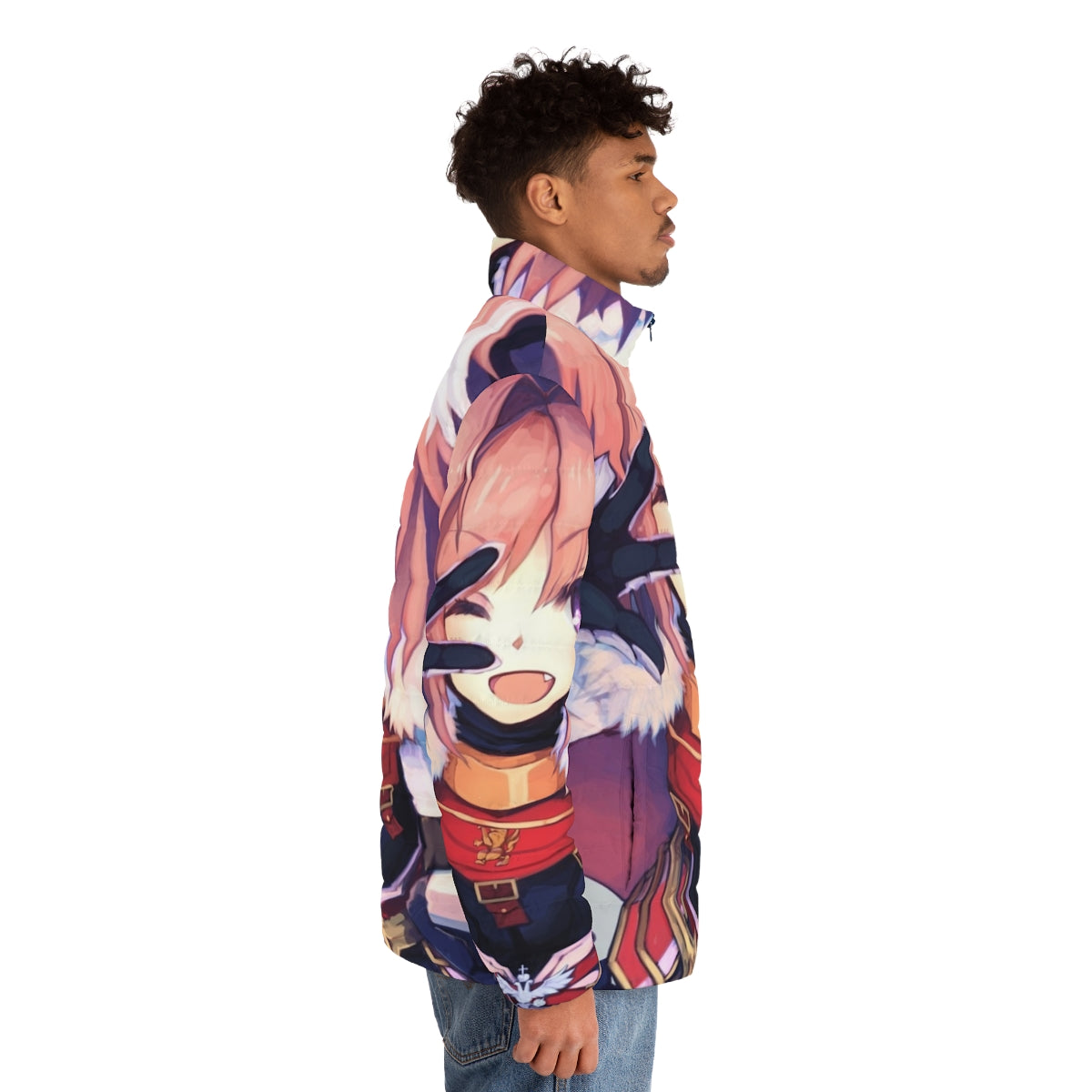 Astolfo Fate Series Puffer Jacket - Anime Inspired Outerwear - men side right