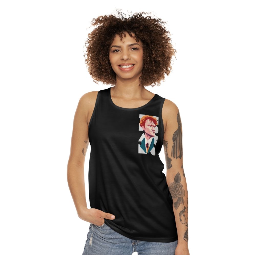 Vintage-Style Team Coco Unisex Tank Top featuring a funny caricature of Conan O'Brien - women