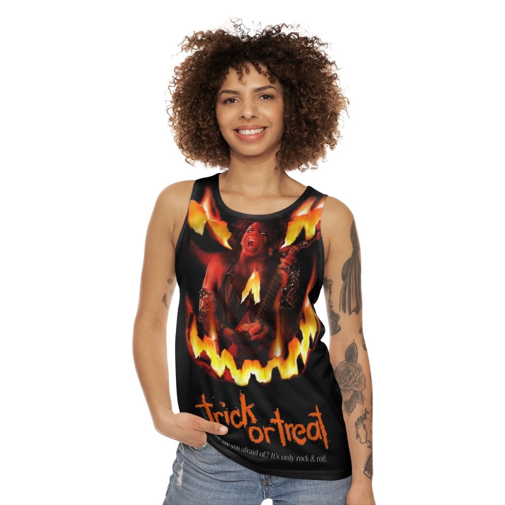 Unisex Trick or Treat Halloween Rock Music Tank Top - women