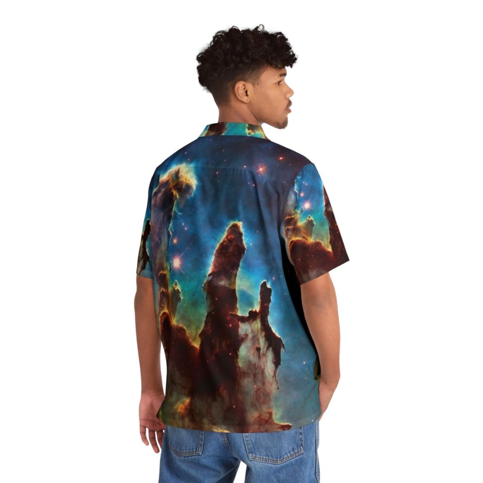 Nebula-inspired Hawaiian shirt with galaxy print design - People Back