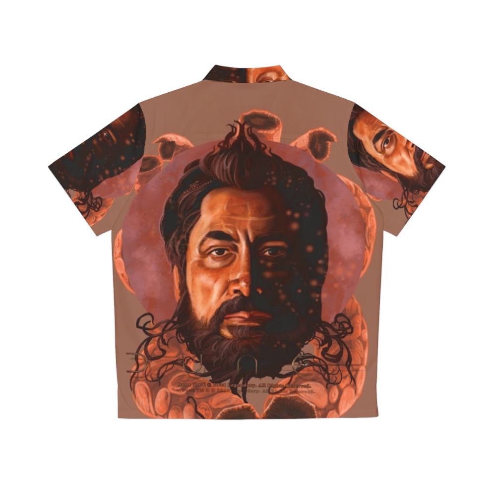 Dune Fanart Hawaiian Shirt with Sandworms and Desert Landscape - Back