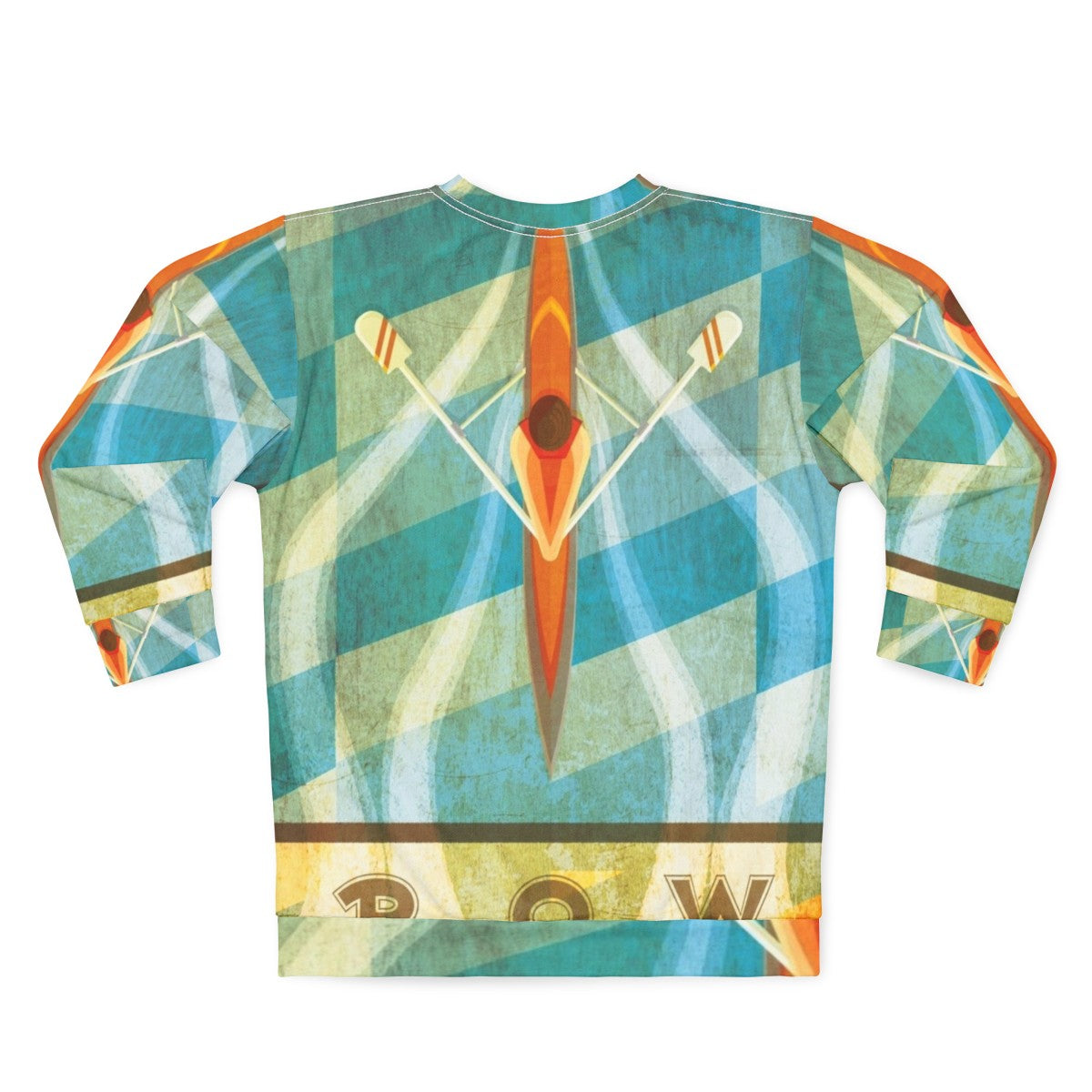 Sculling Sweatshirt with Oarsman and Water Imagery - Back