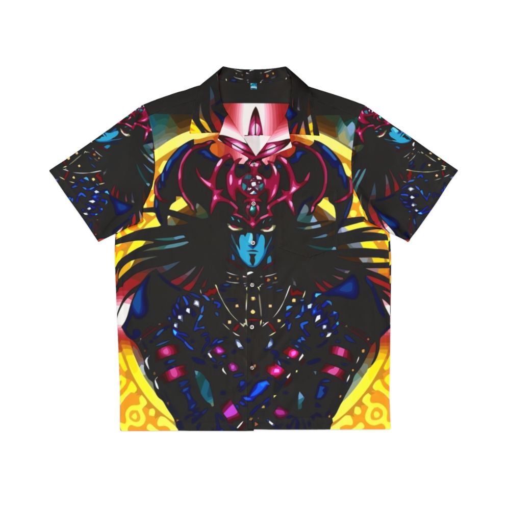 Yu-Gi-Oh! inspired Hawaiian shirt featuring the Magician of Black Chaos